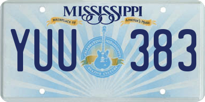 MS license plate YUU383