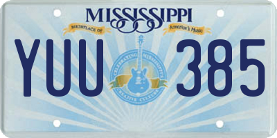 MS license plate YUU385