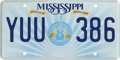 MS license plate YUU386