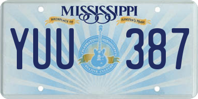 MS license plate YUU387