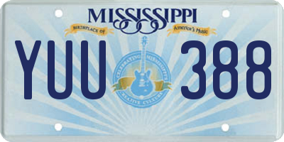 MS license plate YUU388