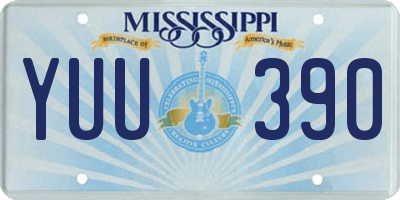 MS license plate YUU390