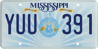 MS license plate YUU391