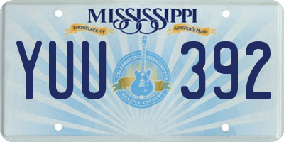 MS license plate YUU392