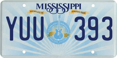 MS license plate YUU393