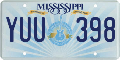 MS license plate YUU398