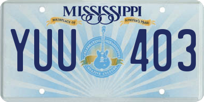 MS license plate YUU403