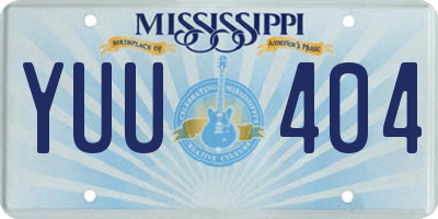 MS license plate YUU404