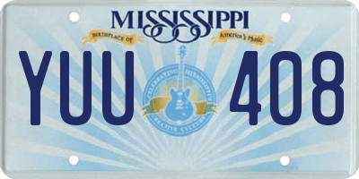 MS license plate YUU408