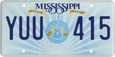 MS license plate YUU415