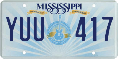MS license plate YUU417