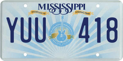 MS license plate YUU418