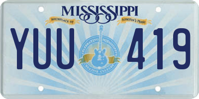 MS license plate YUU419