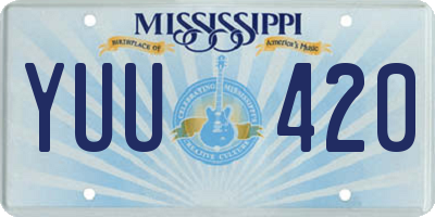 MS license plate YUU420