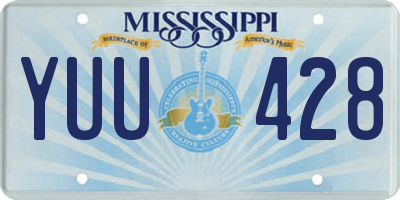 MS license plate YUU428