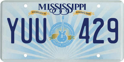 MS license plate YUU429