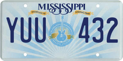 MS license plate YUU432