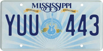 MS license plate YUU443