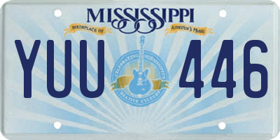 MS license plate YUU446