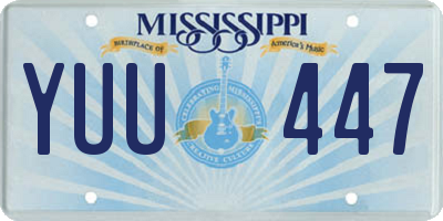 MS license plate YUU447