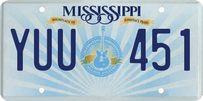 MS license plate YUU451
