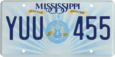MS license plate YUU455