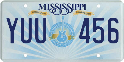 MS license plate YUU456