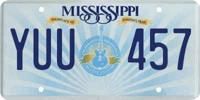 MS license plate YUU457