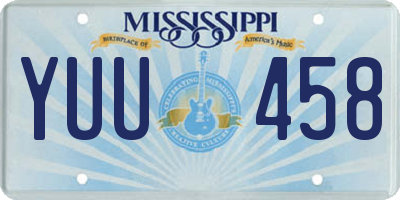 MS license plate YUU458