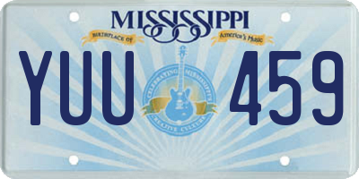 MS license plate YUU459
