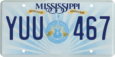 MS license plate YUU467