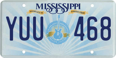 MS license plate YUU468