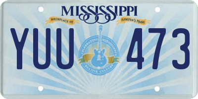 MS license plate YUU473