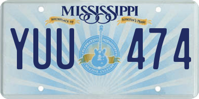 MS license plate YUU474