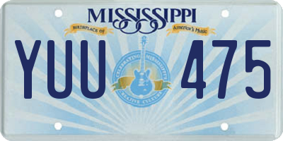 MS license plate YUU475