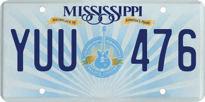 MS license plate YUU476