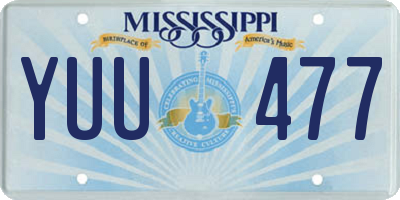 MS license plate YUU477