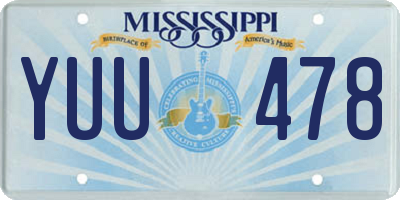 MS license plate YUU478