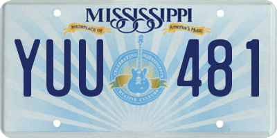 MS license plate YUU481