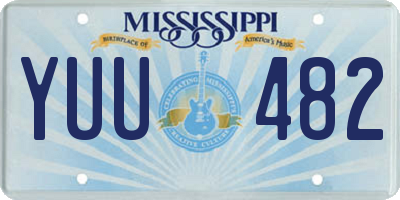 MS license plate YUU482