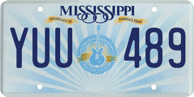 MS license plate YUU489