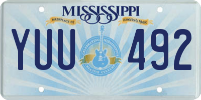 MS license plate YUU492