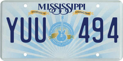 MS license plate YUU494