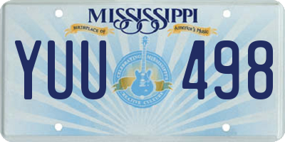 MS license plate YUU498