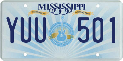 MS license plate YUU501