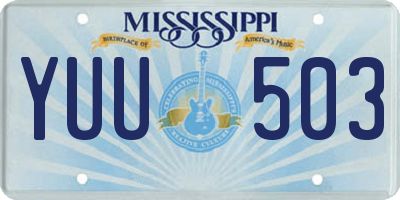 MS license plate YUU503