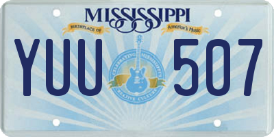 MS license plate YUU507