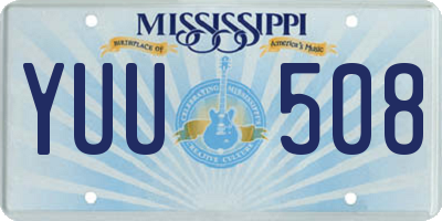 MS license plate YUU508