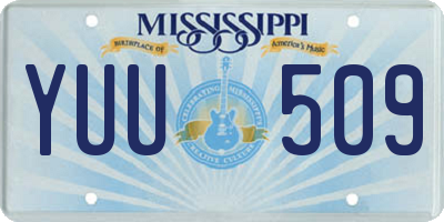 MS license plate YUU509
