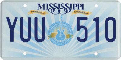 MS license plate YUU510